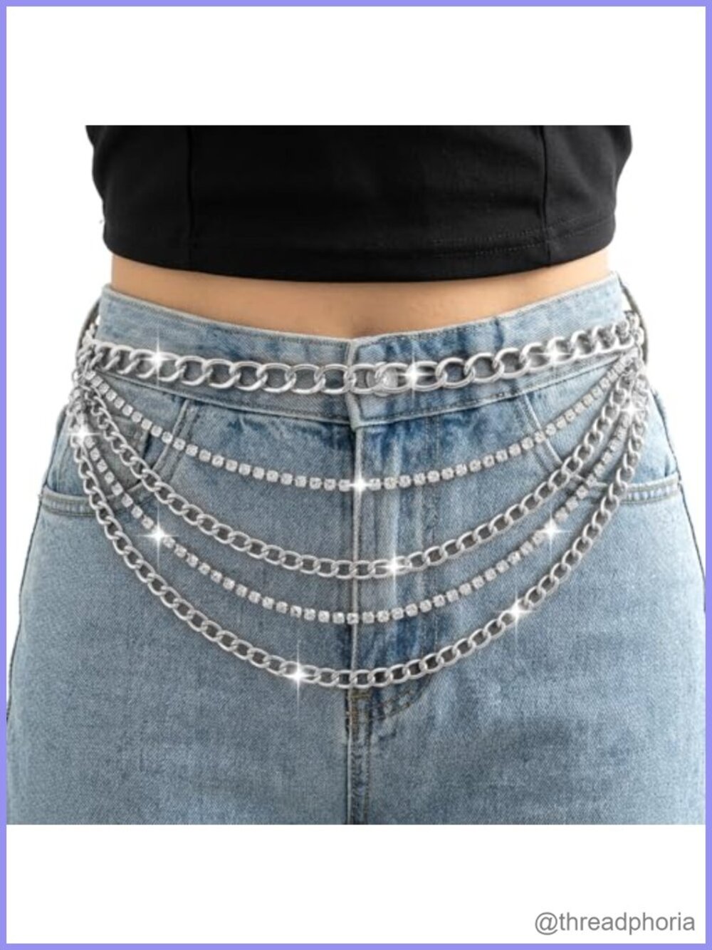 Rhinestone Multi-Layer Chain Belt Adjustable Waist Body Jewelry
